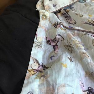 Sheer Button Down Hummingbird Top